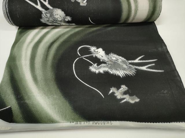 平和屋本店●極上 男性 夏物 浴衣 反物 着尺 龍 キングサイズ 綿 逸品 未使用 DZAA11685kh6