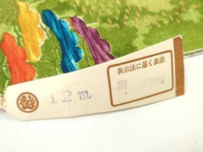 平和屋本店●極上　創業460年・千總　小紋　反物　着尺　霞花松文　金彩　三越扱い　タグ付き　逸品　未使用　DZAA11686kh6