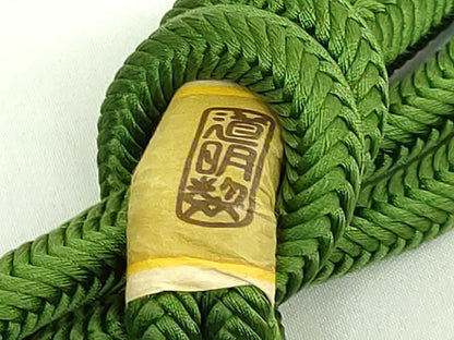 平和屋本店●極上　有職組紐道明　帯締め 奈良組 羽織紐 苔色 宮内庁御用 国立博物館御用 東京芸術大学御用 逸品 未使用　DZAA11691kh6