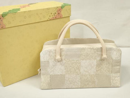 平和屋着物●和装小物　和装バッグ　利久バッグ　市松柄　伊と忠　箱付き　逸品　DZAA11707kh6