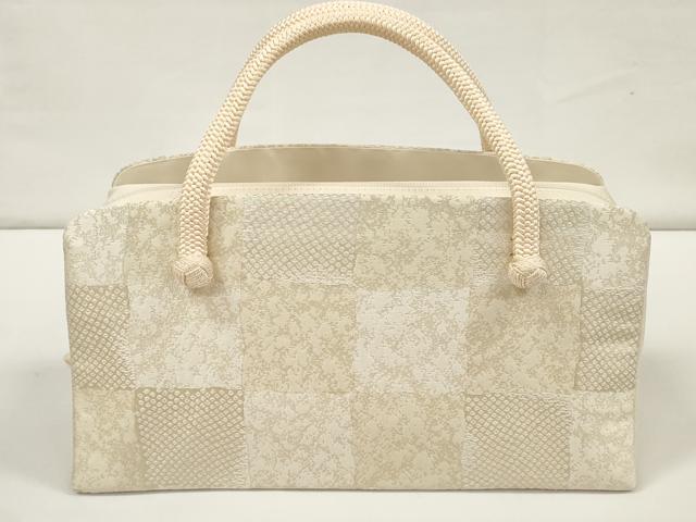 平和屋着物●和装小物　和装バッグ　利久バッグ　市松柄　伊と忠　箱付き　逸品　DZAA11707kh6