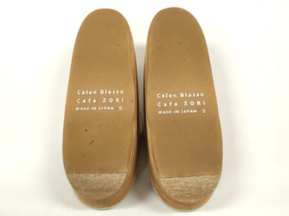平和屋着物●極上　和装小物　菱屋　Calen Blosso　カレンブロッソ　カフェ草履　牛革型押し　Sサイズ　23.0cm　逸品　DZAA11708kh6