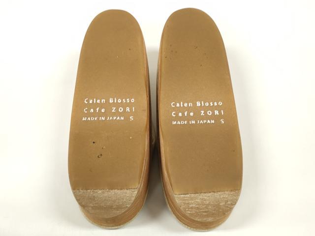 平和屋着物●極上　和装小物　菱屋　Calen Blosso　カレンブロッソ　カフェ草履　牛革型押し　Sサイズ　23.0cm　逸品　DZAA11708kh6