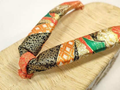平和屋着物●極上　和装小物　ぽっくり下駄　こっぽり・おこぼ下駄　畳表　金蒔絵　群れ鶴松文　21.0cm　逸品　未使用　DZAA11711kh6