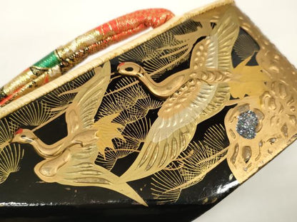 平和屋着物●極上　和装小物　ぽっくり下駄　こっぽり・おこぼ下駄　畳表　金蒔絵　群れ鶴松文　21.0cm　逸品　未使用　DZAA11711kh6