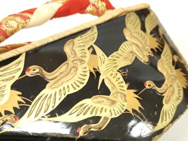 平和屋着物●極上　和装小物　ぽっくり下駄　こっぽり・おこぼ下駄　畳表　金蒔絵　千羽鶴　箱付き　20.0cm　逸品　DZAA11712kh6