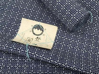 平和屋着物●極上 夏物 竺仙鑑製 浴衣 反物 着尺 格子 証紙付き 綿 逸品 DZAA11714kh6