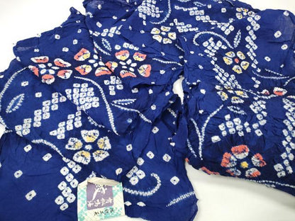 平和屋着物●極上 夏物 浴衣 有松鳴海絞 反物 着尺 湯のし前 舞花間道 証紙付き 綿 逸品 未使用 DZAA11717kh6