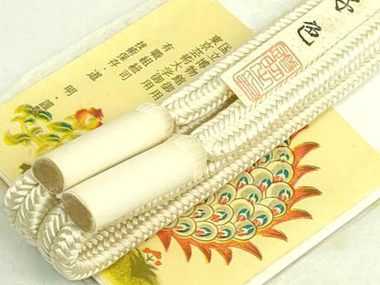 平和屋着物●極上　有職組紐道明　帯締め　冠組　玉子色　宮内庁御用　国立博物館御用　東京芸術大学御用　逸品　未使用 逸品 DZAA11737kh6