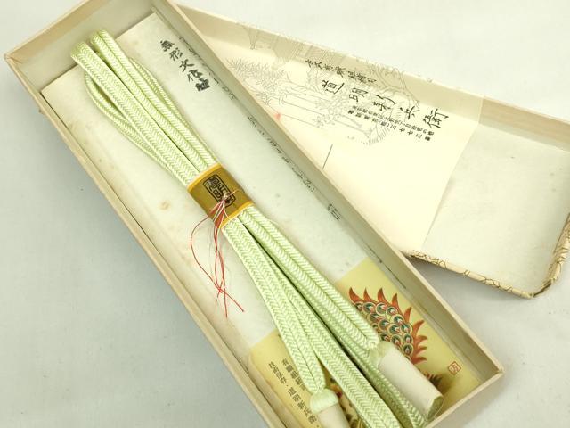 平和屋着物●極上　有職組紐道明　帯締め　冠組　若緑色　宮内庁御用　国立博物館御用　東京芸術大学御用　逸品　未使用 逸品 DZAA11738kh6