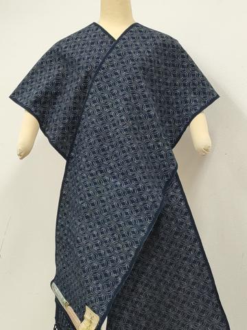 平和屋本店●極上　本場久留米絣　重要無形文化財会員　小川内弘作　反物　着尺　七宝文　証紙付き　綿　逸品　未使用　DZAA11744kh6