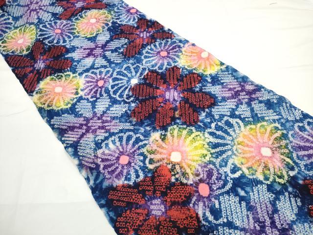 平和屋着物●極上　夏物　浴衣　有松鳴海絞り　反物　着尺　花尽くし　綿　逸品　未使用　DZAA11750kh6