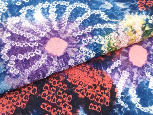 平和屋着物●極上　夏物　浴衣　有松鳴海絞り　反物　着尺　花尽くし　綿　逸品　未使用　DZAA11750kh6