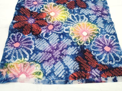 平和屋着物●極上　夏物　浴衣　有松鳴海絞り　反物　着尺　花尽くし　綿　逸品　未使用　DZAA11750kh6