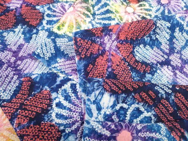 平和屋着物●極上　夏物　浴衣　有松鳴海絞り　反物　着尺　花尽くし　綿　逸品　未使用　DZAA11750kh6