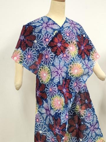 平和屋着物●極上　夏物　浴衣　有松鳴海絞り　反物　着尺　花尽くし　綿　逸品　未使用　DZAA11750kh6