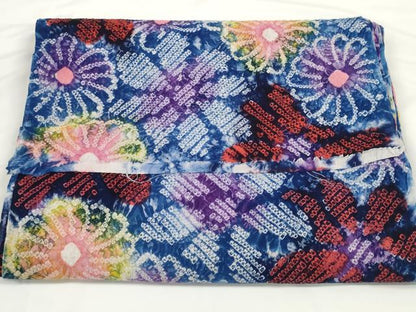 平和屋着物●極上　夏物　浴衣　有松鳴海絞り　反物　着尺　花尽くし　綿　逸品　未使用　DZAA11750kh6