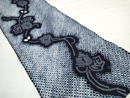 平和屋着物∴極上 夏物 浴衣 有松鳴海絞り 反物 着尺 葉繋ぎ 綿 逸品 未使用 DZAA11754kh6