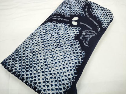 平和屋着物∴極上 夏物 浴衣 有松鳴海絞り 反物 着尺 葉繋ぎ 綿 逸品 未使用 DZAA11754kh6