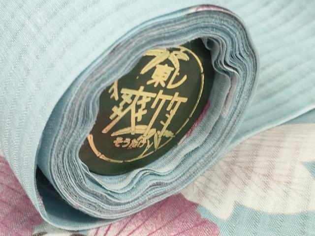 平和屋着物＊極上 撫松庵 夏物 長襦袢 反物 着尺 爽竹 黒猫と花 クロネコと花 逸品 未使用 DZAA11765kh6