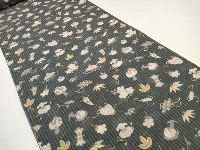 平和屋着物＊極上 撫松庵 夏物 長襦袢 反物 着尺 爽竹 宝尽くし 逸品 未使用 DZAA11767kh6