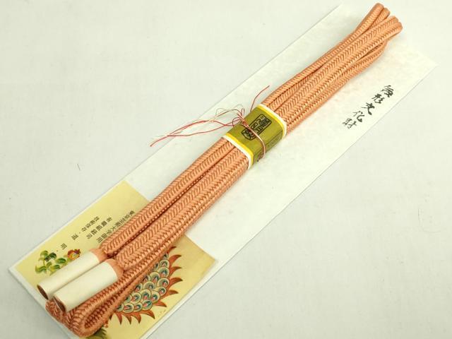 平和屋着物●極上　有職組紐道明　帯締め　冠組　赤朽葉色　宮内庁御用　国立博物館御用　東京芸術大学御用　逸品　未使用　DZAA11821kh6