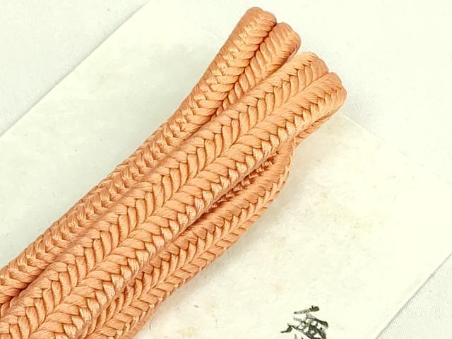 平和屋着物●極上　有職組紐道明　帯締め　冠組　赤朽葉色　宮内庁御用　国立博物館御用　東京芸術大学御用　逸品　未使用　DZAA11821kh6