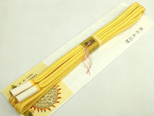 平和屋着物●極上　有職組紐道明　帯締め　冠組　鬱金　宮内庁御用　国立博物館御用　東京芸術大学御用　逸品　未使用　DZAA11855kh6