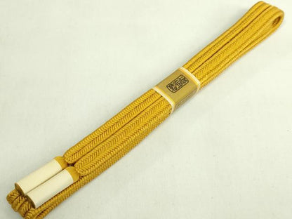 平和屋着物●極上　有職組紐道明　帯締め　冠組　山吹茶色　宮内庁御用　国立博物館御用　東京芸術大学御用　逸品　未使用　DZAA11905kh6