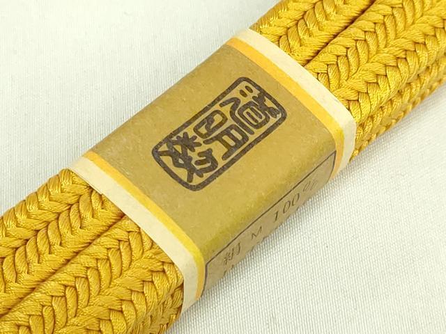 平和屋着物●極上　有職組紐道明　帯締め　冠組　山吹茶色　宮内庁御用　国立博物館御用　東京芸術大学御用　逸品　未使用　DZAA11905kh6