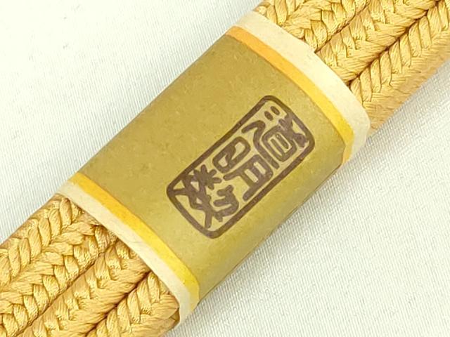 平和屋着物●極上　有職組紐道明　帯締め　冠組　黄唐茶色　宮内庁御用　国立博物館御用　東京芸術大学御用　逸品　未使用　DZAA11907kh6