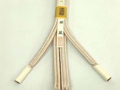 平和屋着物●極上　有職組紐道明　帯締め　冠組　桜鼠　宮内庁御用　国立博物館御用　東京芸術大学御用　逸品　未使用　DZAA11955kh6
