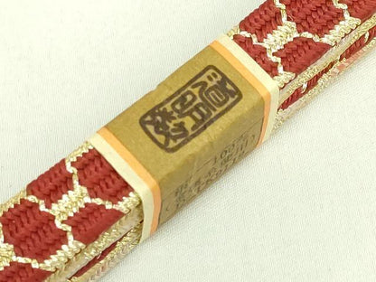 平和屋着物●極上　有職組紐道明　帯締め　亀甲組　金糸　宮内庁御用　国立博物館御用　東京芸術大学御用　逸品　未使用　DZAA11976kh6
