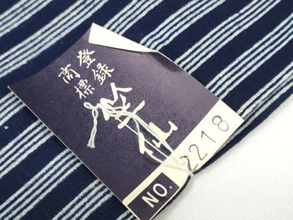 平和屋着物●極上 夏物 竺仙鑑製 浴衣 反物 着尺 間道 綿 証紙付き 逸品 未使用 DZAA12025kh6