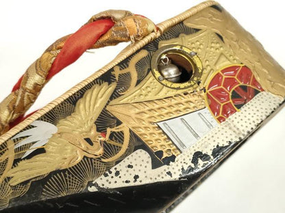 平和屋着物●極上　和装小物　ぽっくり下駄　おこぼ・こっぽり下駄　畳表　金蒔絵　御所車飛鶴松文　19.5cm　逸品　DZAA12031kh6