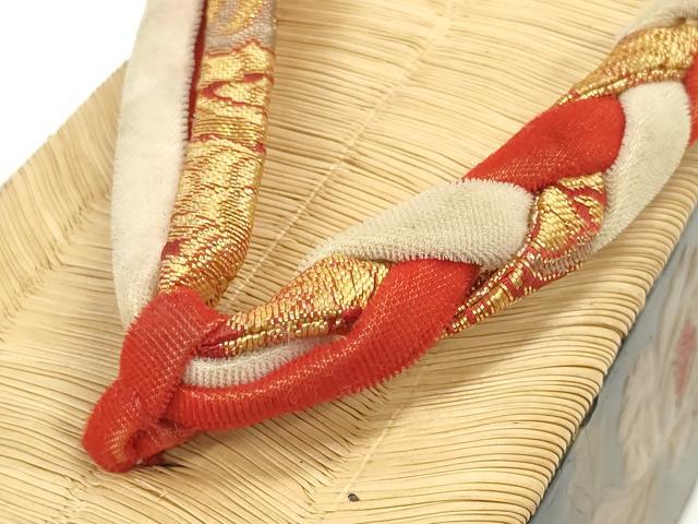平和屋着物●極上　和装小物　ぽっくり下駄　おこぼ・こっぽり下駄　畳表　蒔絵　牡丹　20cm　逸品　DZAA12032kh6