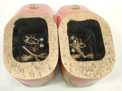平和屋着物●極上　和装小物　ぽっくり下駄　こっぽり・おこぼ下駄　畳表　金蒔絵　群れ鶴松文　20cm　逸品　DZAA12034kh6