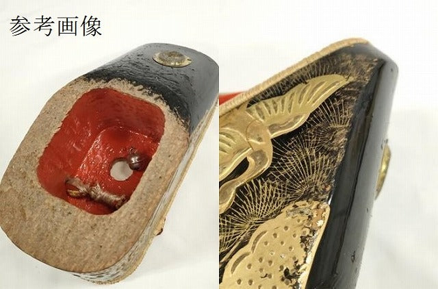 平和屋着物●極上　和装小物　ぽっくり下駄　こっぽり・おこぼ下駄　畳表　金蒔絵　御所車飛鶴松文　箱付き　20cm　逸品　DZAA12047kh6
