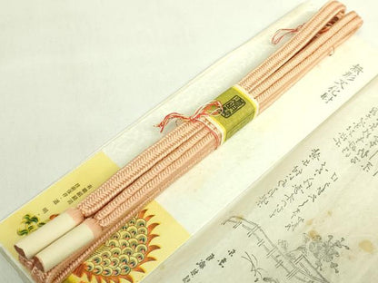 平和屋着物●極上　有職組紐道明　帯締め　冠組　薄柑子　宮内庁御用　国立博物館御用　東京芸術大学御用　逸品　未使用　DZAA12088kh6