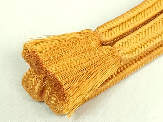 平和屋着物●極上　有職組紐道明　帯締め　冠組　紅鬱金　宮内庁御用　国立博物館御用　東京芸術大学御用　逸品　未使用　DZAA12093kh6