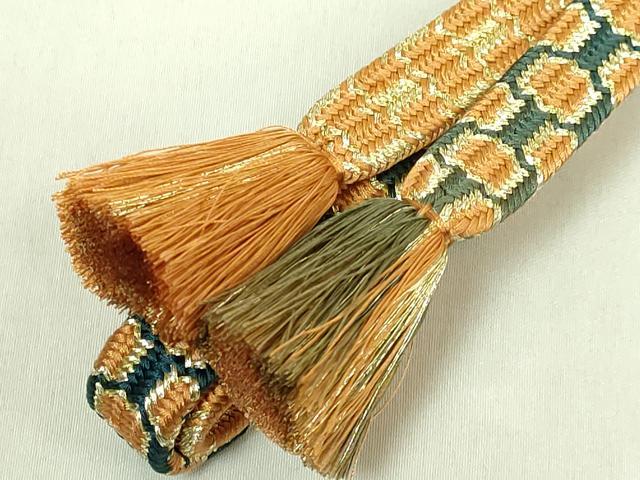 平和屋着物●極上　有職組紐道明　帯締め　亀甲組　金糸　宮内庁御用　国立博物館御用　東京芸術大学御用　逸品　未使用　DZAA12106kh6