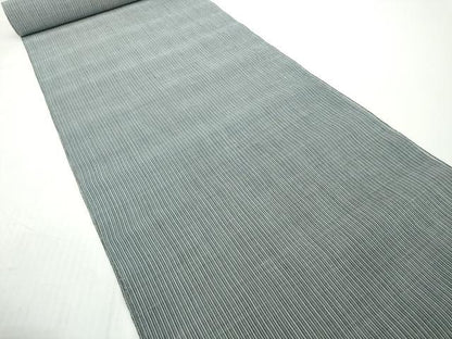 平和屋着物●極上　男性　夏物　本場小千谷ちぢみ　反物　着尺　縞　証紙付き　キングサイズ　麻　逸品　未使用　DZAA12126kh6