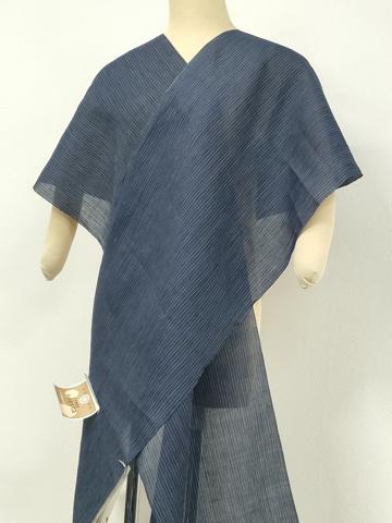 平和屋着物●極上　男性　夏物　本場小千谷ちぢみ　反物　着尺　縞　キングサイズ　麻　逸品　未使用　DZAA12130kh6