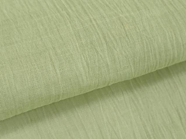 平和屋着物●極上　夏物　本場小千谷ちぢみ　反物　着尺　山葵色　麻　逸品　未使用　DZAA12135kh6