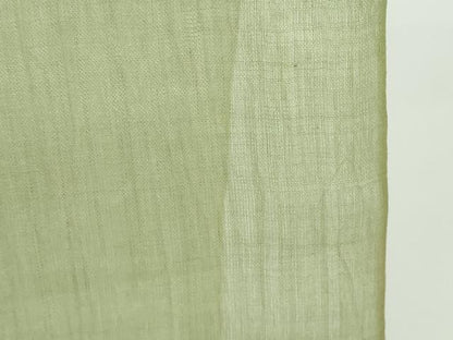 平和屋着物●極上　夏物　本場小千谷ちぢみ　反物　着尺　山葵色　麻　逸品　未使用　DZAA12135kh6