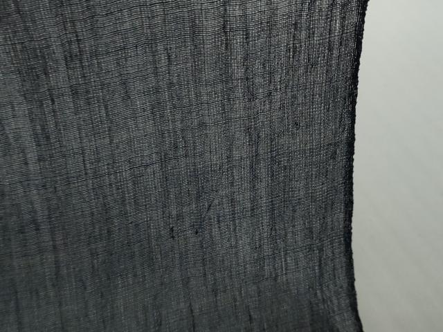 平和屋着物●極上　夏物　本場小千谷ちぢみ　反物　着尺　青褐色　麻　逸品　未使用　DZAA12140kh6