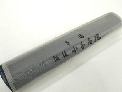 平和屋着物●極上　夏物　本場小千谷ちぢみ　反物　着尺　青褐色　証紙付き　麻　逸品　未使用　DZAA12141kh6