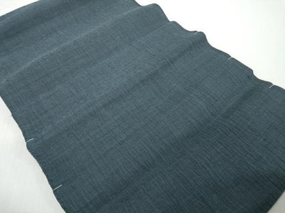 平和屋着物●極上　男性　夏物　近江ちぢみ　反物　着尺　鉄御納戸色　麻　逸品　未使用　DZAA12149kh6