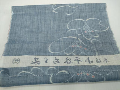 平和屋着物●極上　夏物　本場小千谷ちぢみ　反物　着尺　花散らし　麻　逸品　未使用　DZAA12150kh6