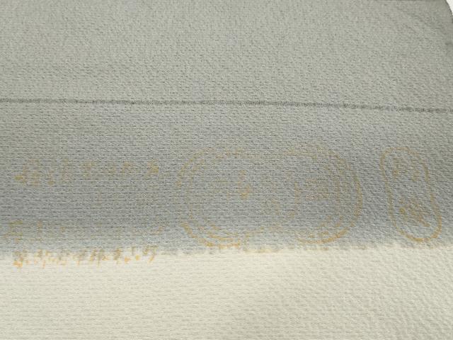 平和屋着物●極上　小紋　反物　着尺　松煙染　菊唐草　逸品　未使用　DZAA12152kh6